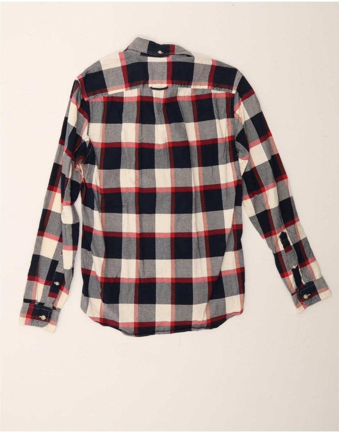 J. CREW Mens Oxford Shirt Small Navy Blue Check Cotton Vintage J. Crew and Second-Hand J. Crew from Messina Hembry 