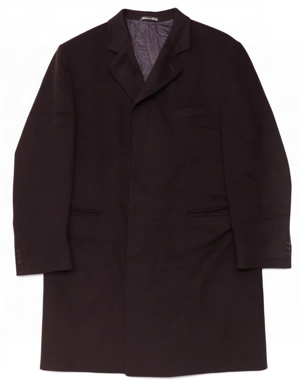 Bucalo Mens Overcoat IT 54 2XL Black Wool