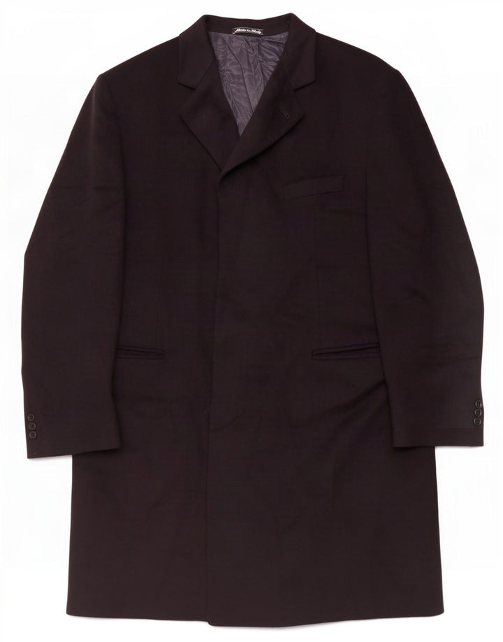 Bucalo Mens Overcoat IT 54 2XL Black Wool