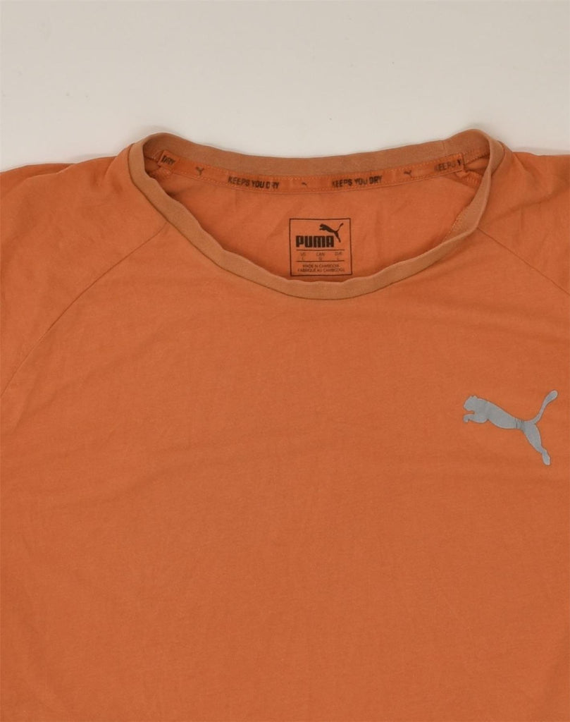 PUMA Mens T-Shirt Top Large Orange Cotton | Vintage Puma | Thrift | Second-Hand Puma | Used Clothing | Messina Hembry 