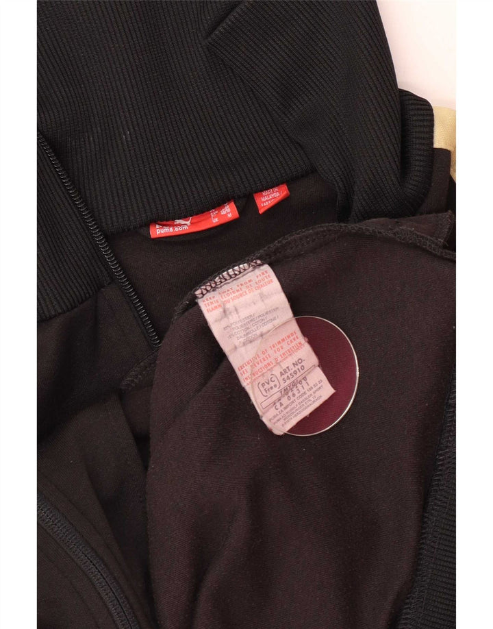 Puma Womens Graphic Tracksuit Top Jacket UK 14 Medium Black Colourblock