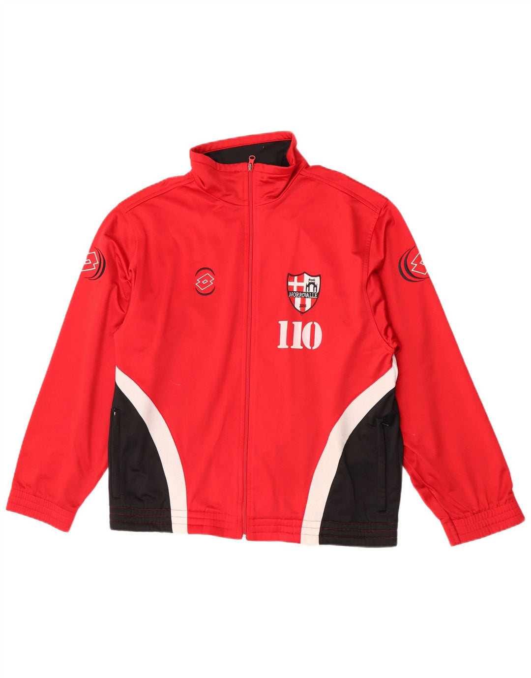 Lotto Mens Graphic Tracksuit Top Jacket UK 38/40 Medium Red Colourblock