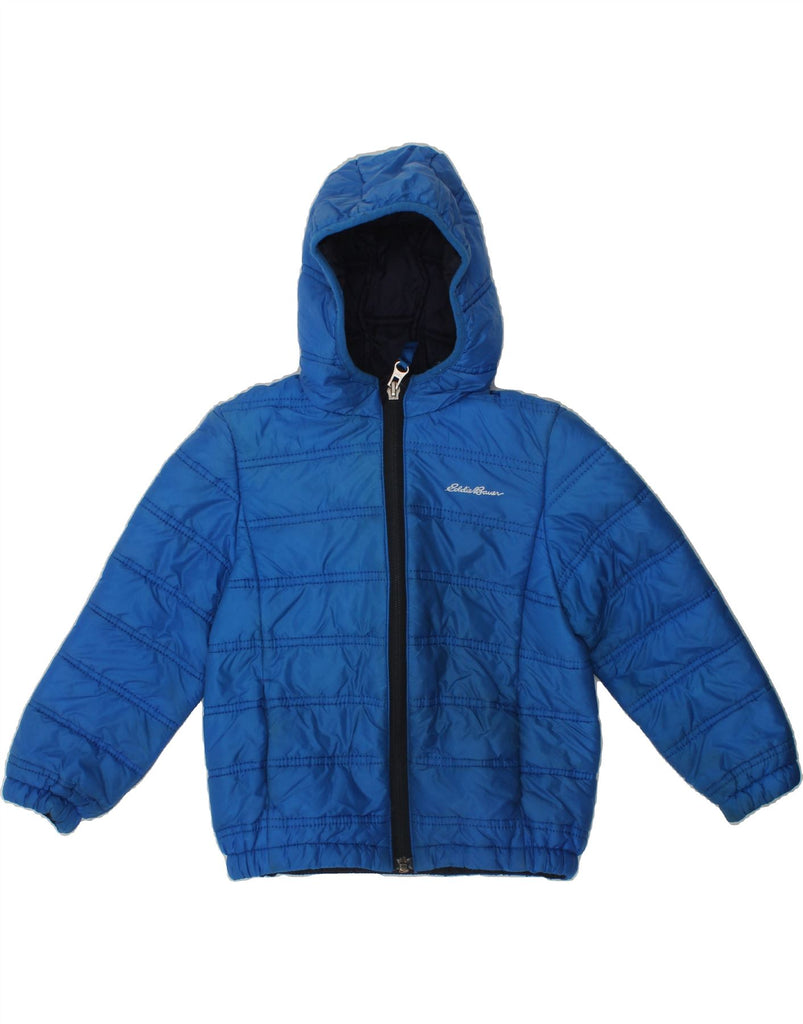 EDDIE BAUER Boys Hooded Padded Jacket 3-4 Years Blue Nylon | Vintage Eddie Bauer | Thrift | Second-Hand Eddie Bauer | Used Clothing | Messina Hembry 