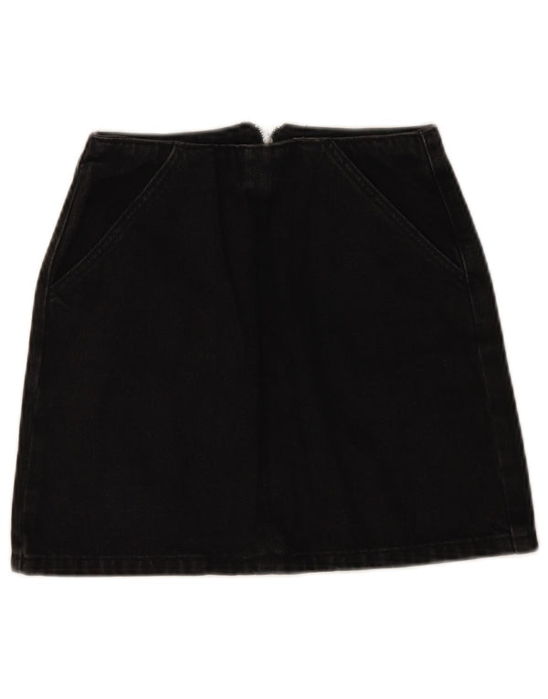 Topshop Womens Denim Skirt EU 34 2XS W24 Black Cotton