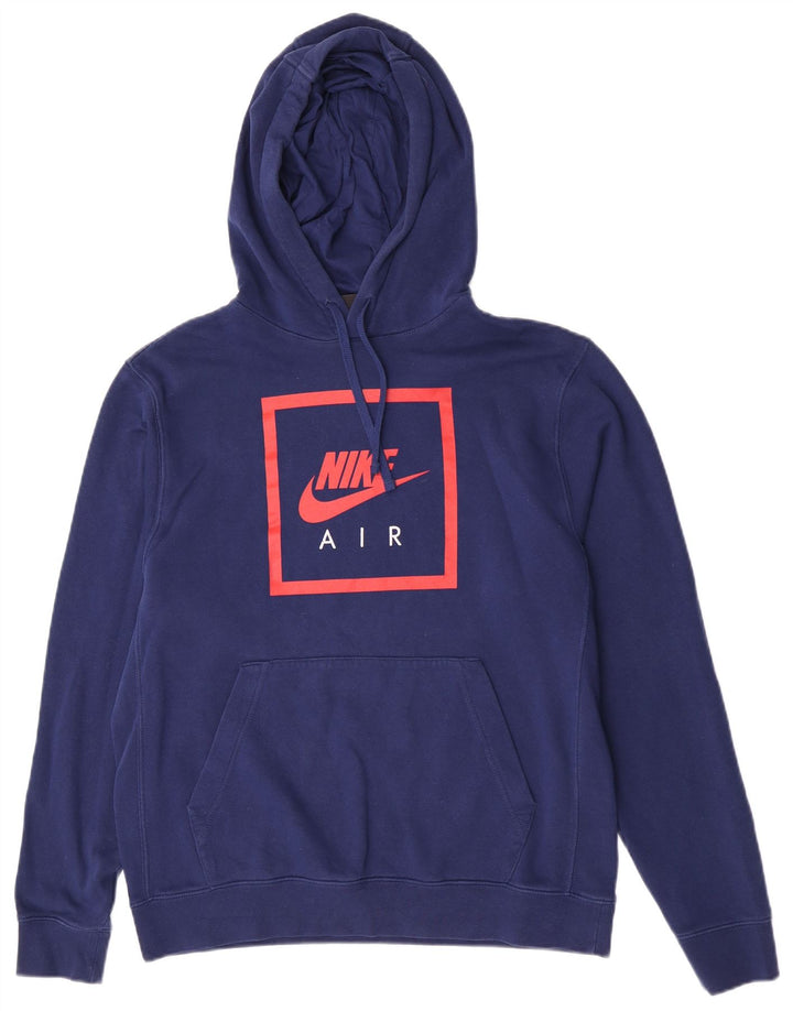 Nike Mens Air Graphic Hoodie Jumper Medium Blue Cotton