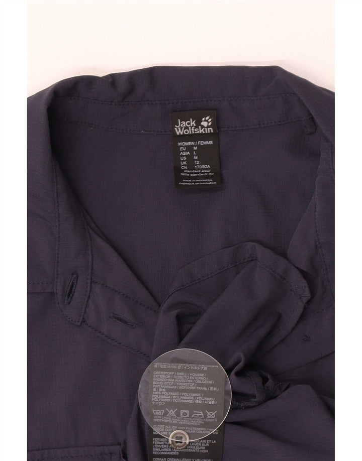 Jack Wolfskin Womens Shirt UK 12 Medium Navy Blue Polyamide