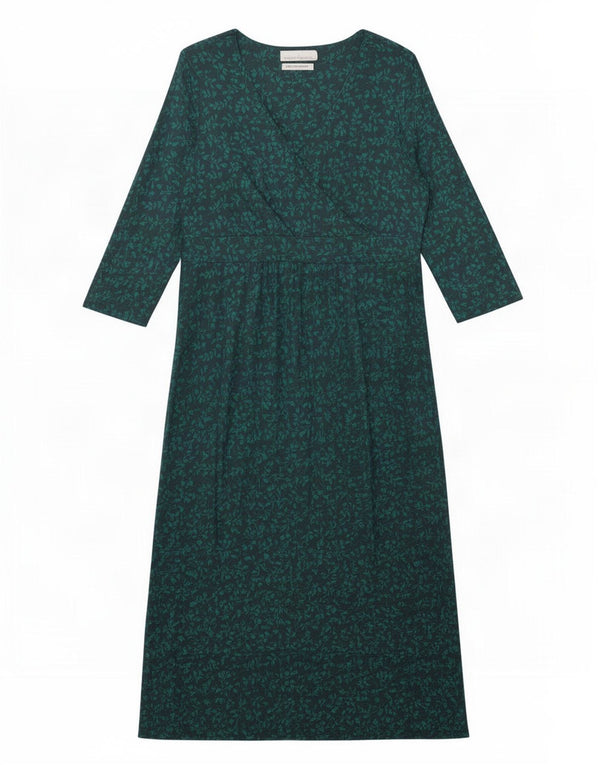 Seasalt Cornwall Womens 3/4 Sleeve Maxi Dress UK 14 Medium Green Floral