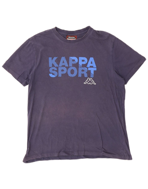Kappa Mens Graphic T-Shirt Top Large Navy Blue Cotton