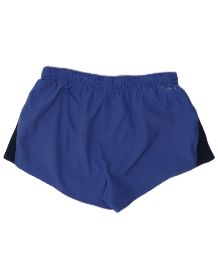 Nike Womens Sport Shorts UK 12 Medium Blue Polyester