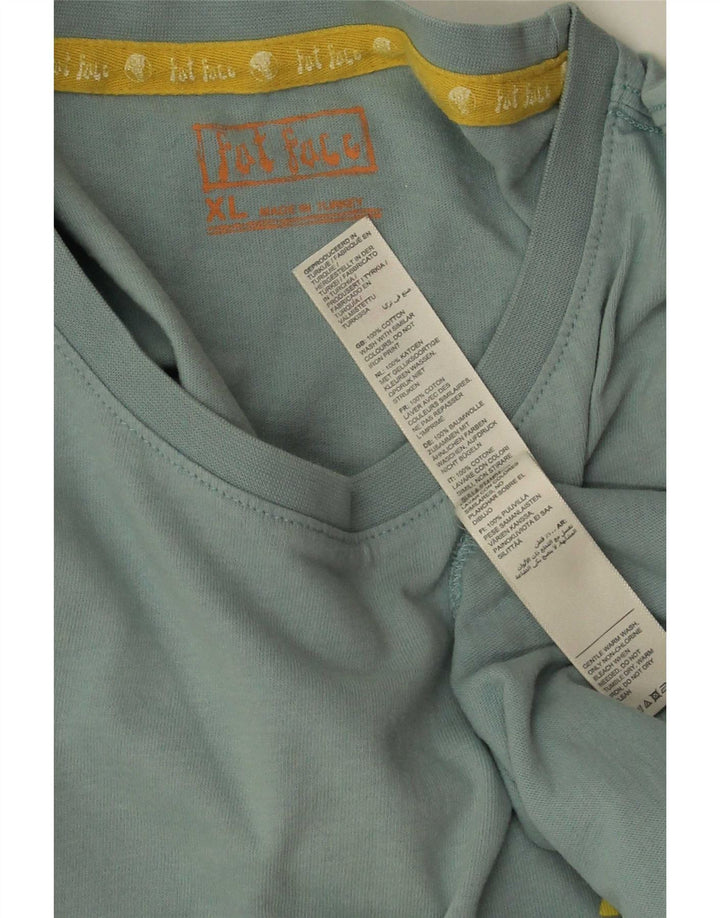 Fat Face Mens Graphic T-Shirt Top XL Turquoise Cotton