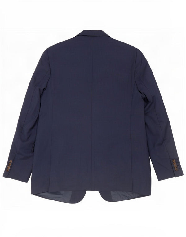 Marks & Spencer Mens 2 Button Blazer Jacket UK 42 Large Navy Blue Polyester