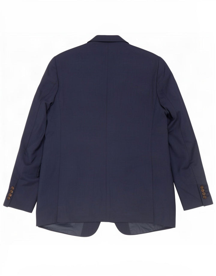 Marks & Spencer Mens 2 Button Blazer Jacket UK 42 Large Navy Blue Polyester