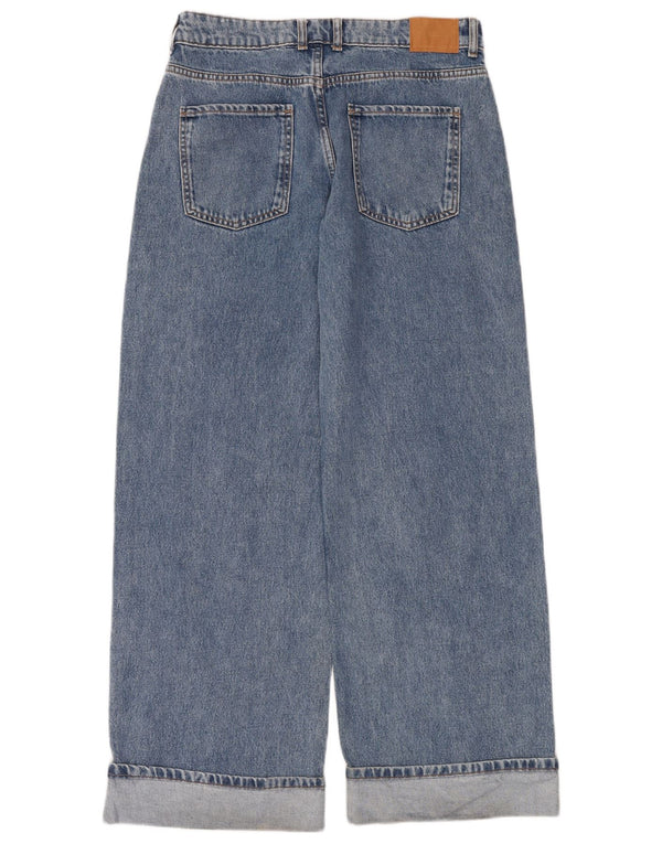 Zara Womens High Rise Wide Leg Jeans EU 38 Small W28 L30 Blue Cotton