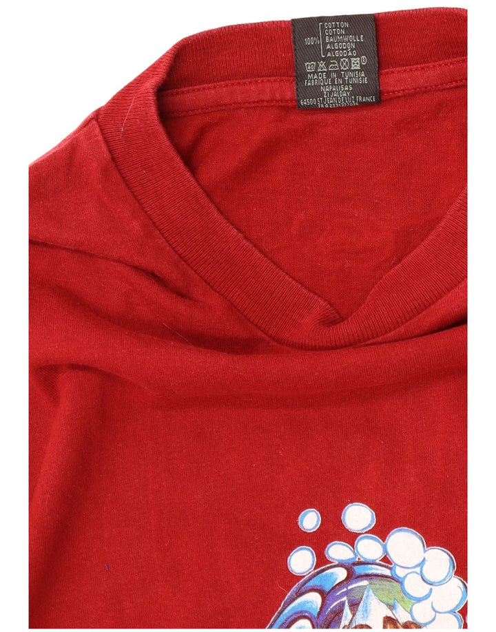 Quiksilver Mens Graphic T-Shirt Top Small Red Cotton