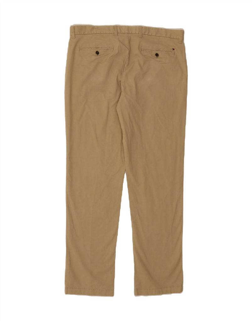 TOMMY HILFIGER Mens Custom Fit Straight Chino Trousers W36 L34 Beige Vintage Tommy Hilfiger and Second-Hand Tommy Hilfiger from Messina Hembry 
