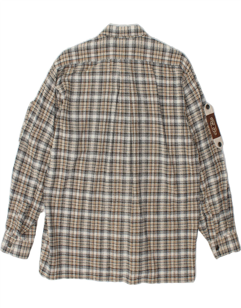 LANDHAUS Mens Trachten Shirt Size 39/40 Medium Brown Check Cotton Vintage Landhaus and Second-Hand Landhaus from Messina Hembry 