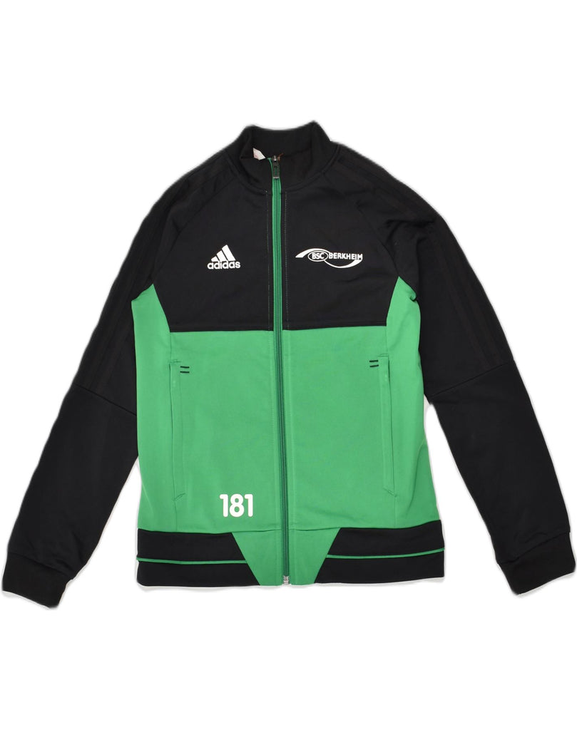 ADIDAS Boys BSC Berkheim Graphic Tracksuit Top Jacket 9-10 Years Green | Vintage Adidas | Thrift | Second-Hand Adidas | Used Clothing | Messina Hembry 