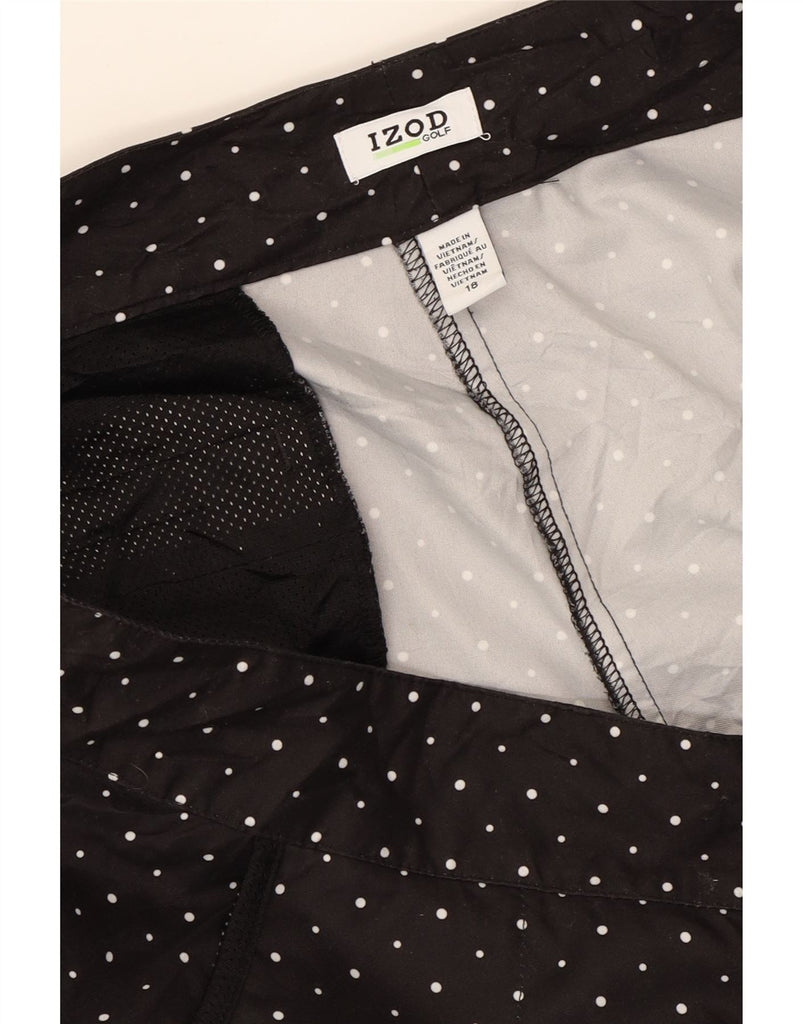 IZOD Womens Golf Chino Shorts Size 18 2XL W40  Black Spotted Polyester Vintage Izod and Second-Hand Izod from Messina Hembry 