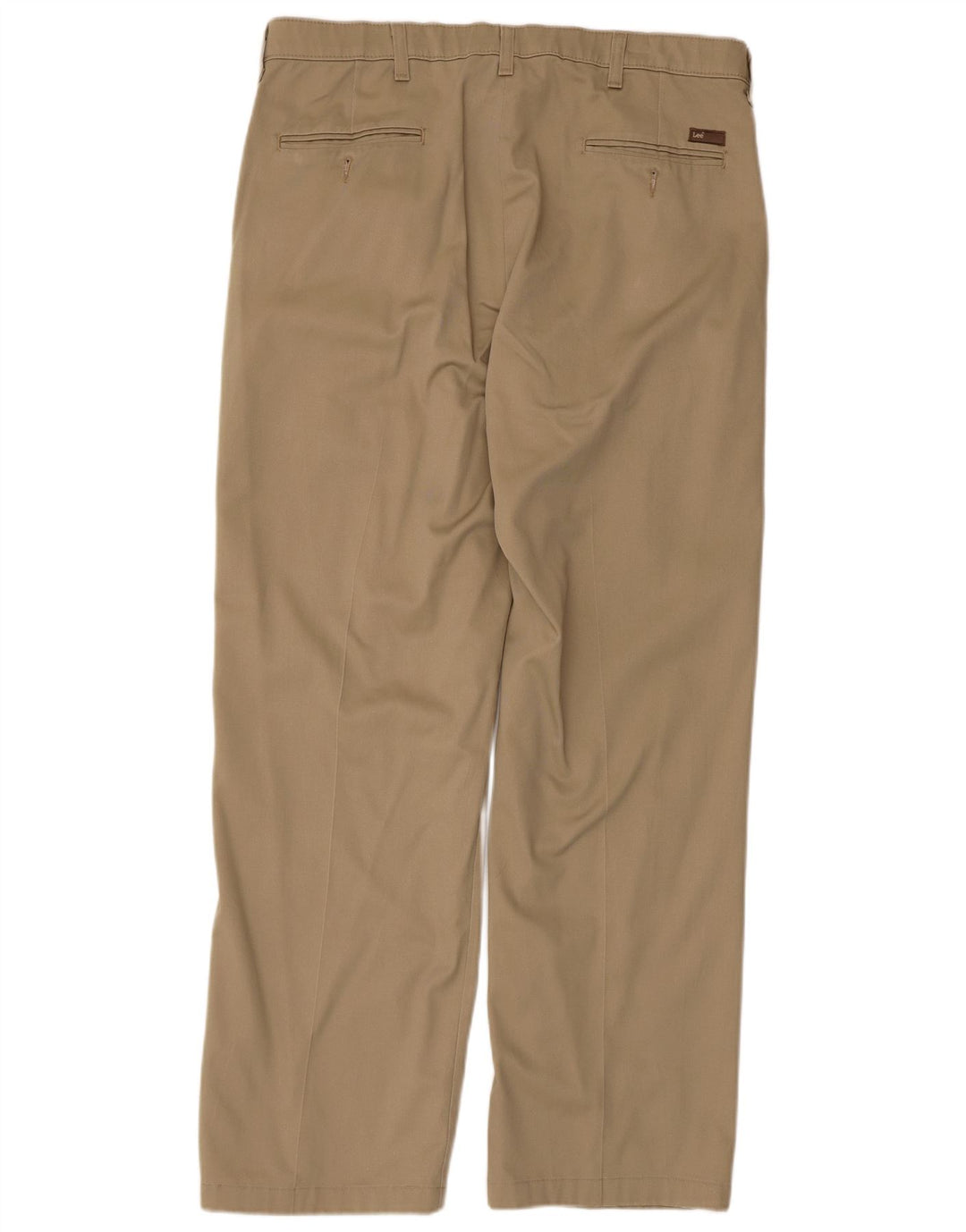 Lee Mens Custom Fit Pegged Chino Trousers W36 L32 Beige Cotton