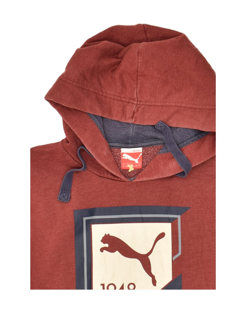 PUMA Mens Graphic Hoodie Jumper Small Red Vintage Puma and Second-Hand Puma from Messina Hembry 