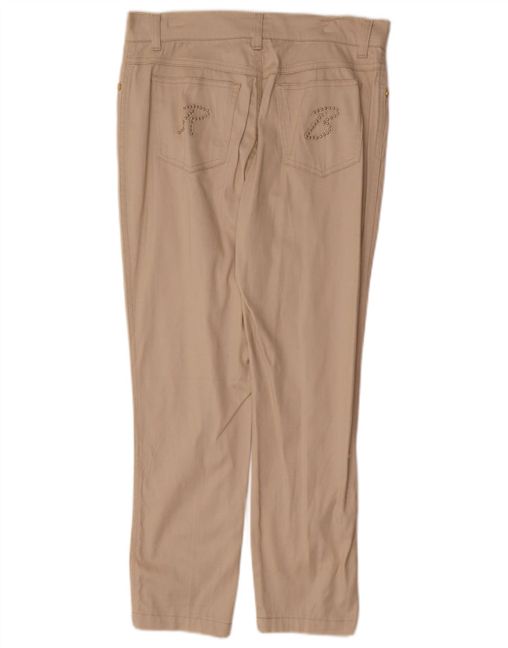 ROCCOBAROCCO Womens Slim Cropped Trousers  W30 L25 Beige Cotton
