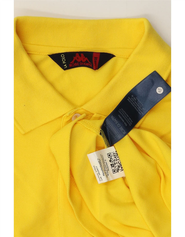KAPPA Mens Polo Shirt Large Yellow Cotton