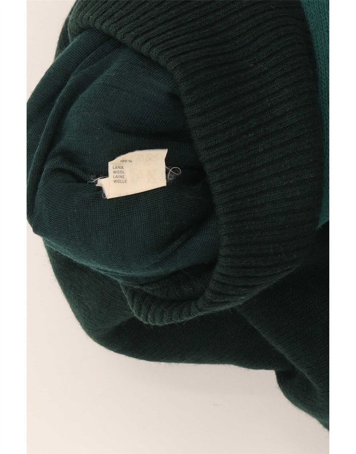 Gianni Versace Mens Turtle Neck Jumper Sweater Medium Green Colourblock