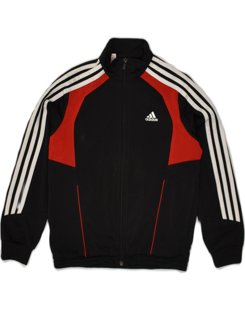 ADIDAS Girls Tracksuit Top Jacket 9-10 Years Black Polyester | Vintage Adidas | Thrift | Second-Hand Adidas | Used Clothing | Messina Hembry 