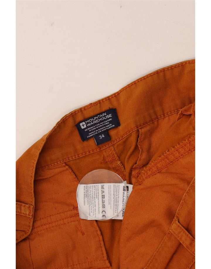 Mountain Warehouse Mens Cargo Shorts W34 Large Orange Cotton