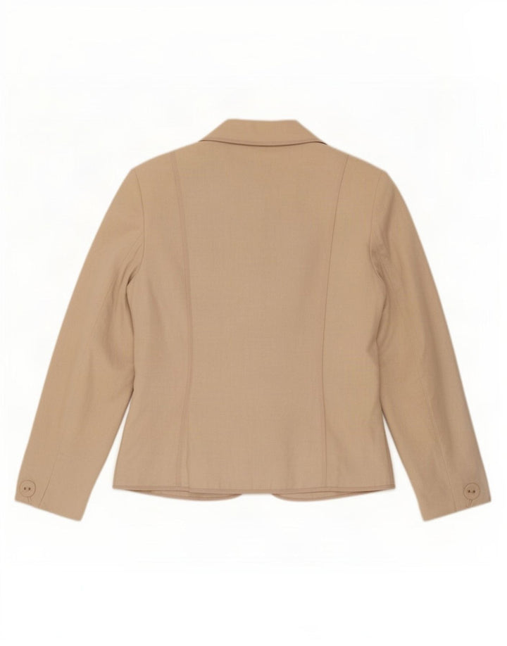 Marks & Spencer Womens 2 Button Blazer Jacket UK 12 Medium Beige Linen