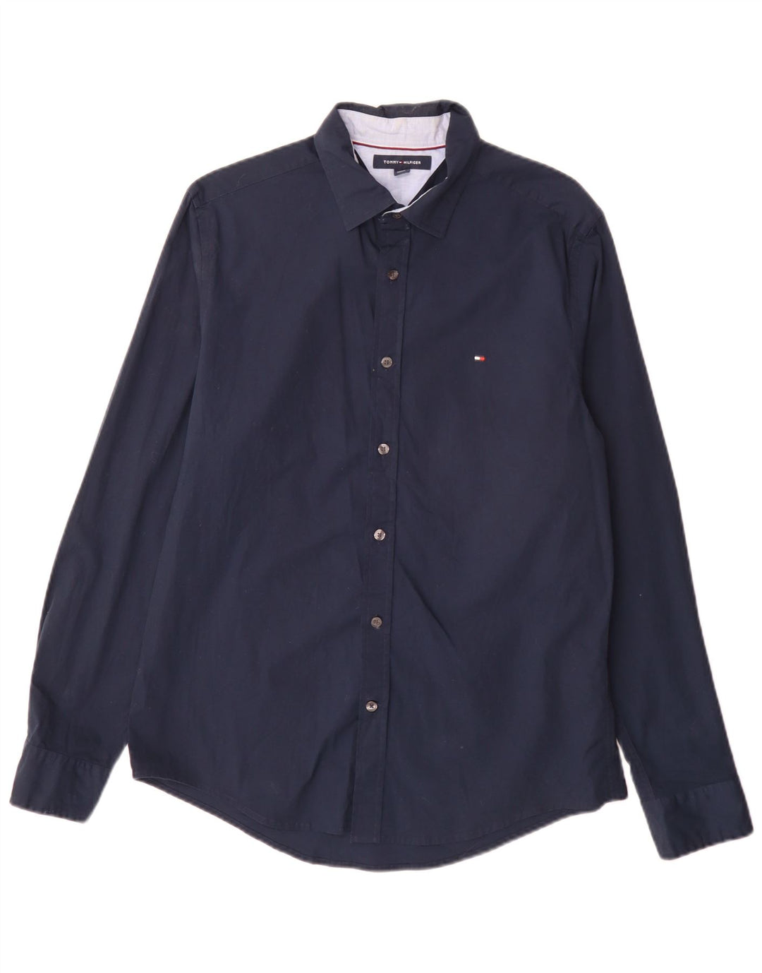 Tommy Hilfiger Mens Shirt Medium Navy Blue Cotton