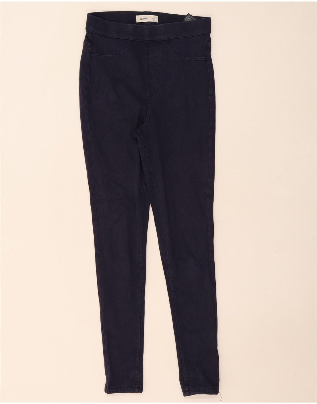 MARKS & SPENCER Womens Casual Trousers UK 8 Small W26 L27 Navy Blue
