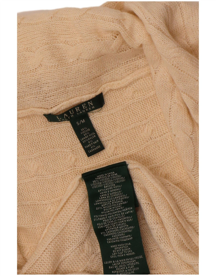 Ralph Lauren Womens Oversized Open Cardigan Sweater UK 10 Small Beige
