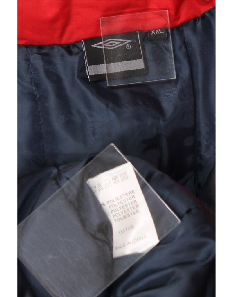 UMBRO Mens Graphic Windbreaker Jacket UK 44 2XL Navy Blue Colourblock Vintage Umbro and Second-Hand Umbro from Messina Hembry 