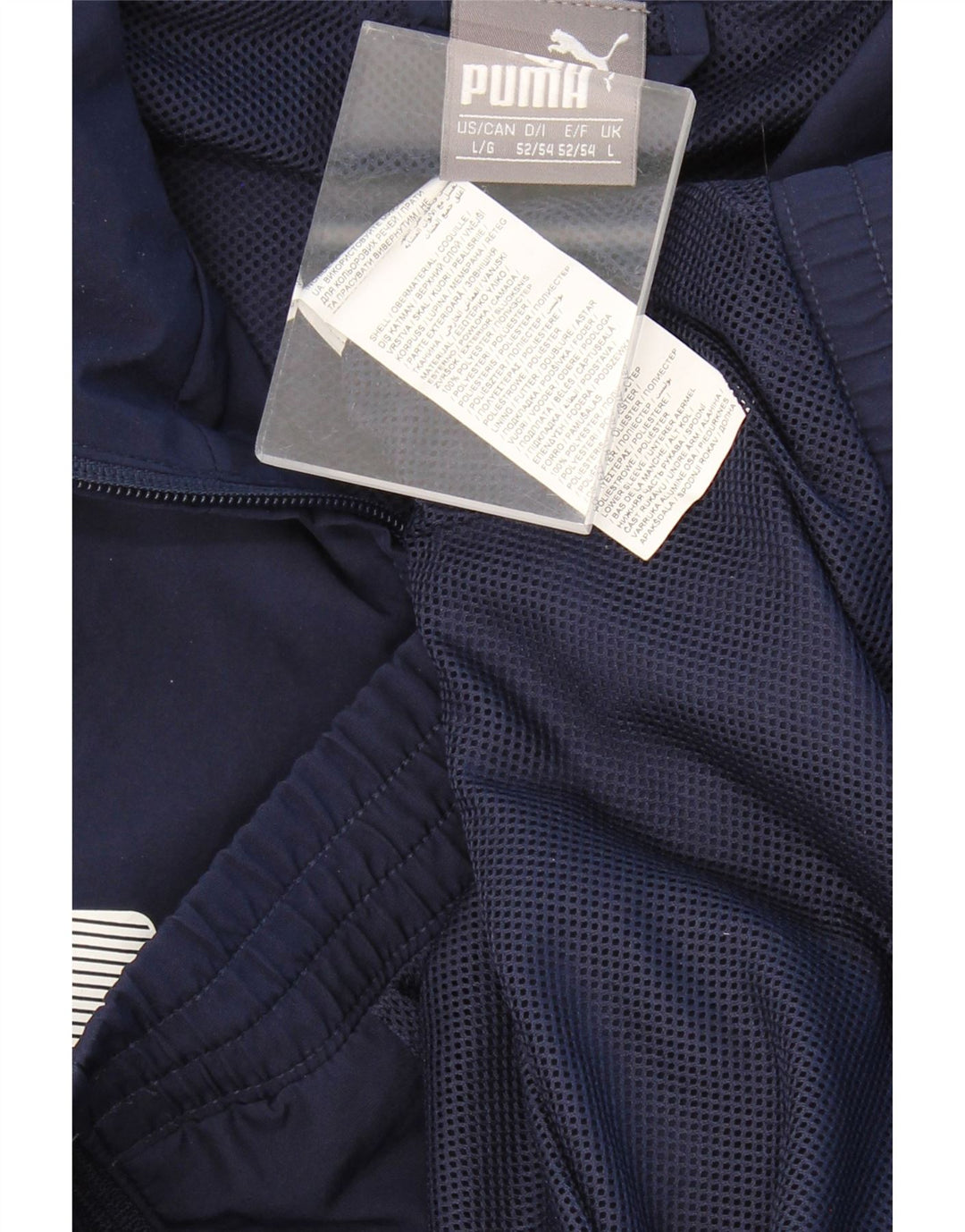 PUMA Mens Graphic Tracksuit Top Jacket Large Navy Blue Colourblock