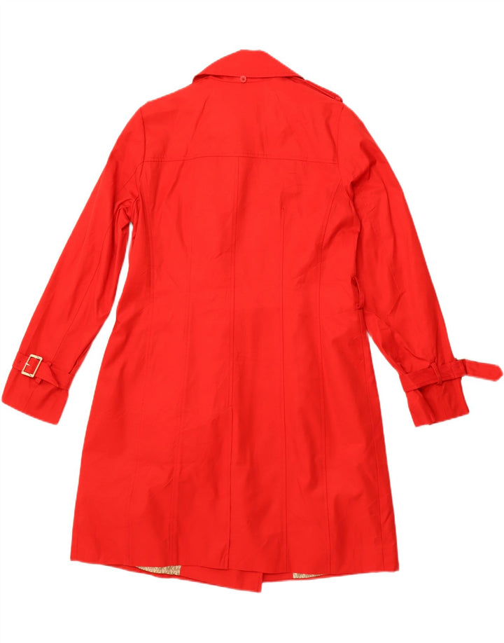 MICHAEL KORS Womens Trench Coat UK 12 Medium Red Cotton