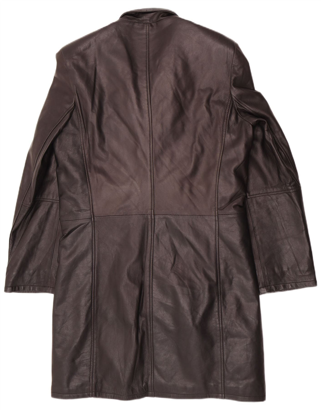 Barone Mens Leather Coat UK 36 Small Black