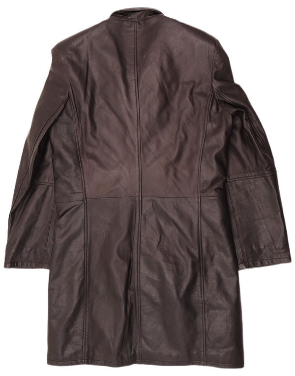 Barone Mens Leather Coat UK 36 Small Black