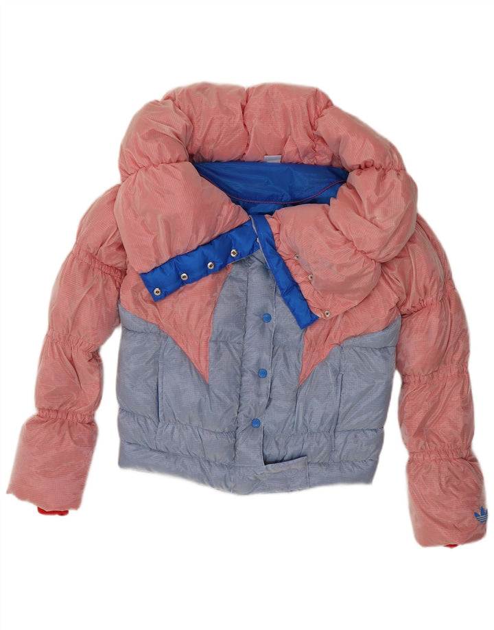 Adidas Womens Padded Jacket UK 12 Medium Pink Colourblock Polyamide