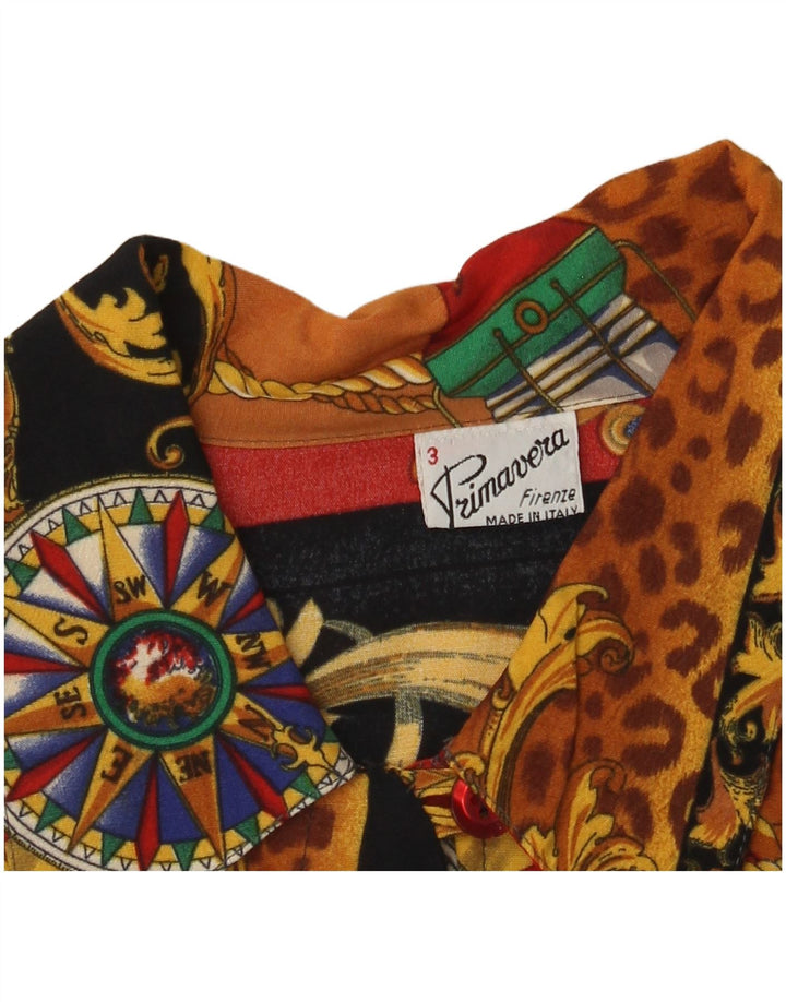 Primavera Firenze Womens Abstract Pattern Shirt Blouse US 3 Small Multicolo