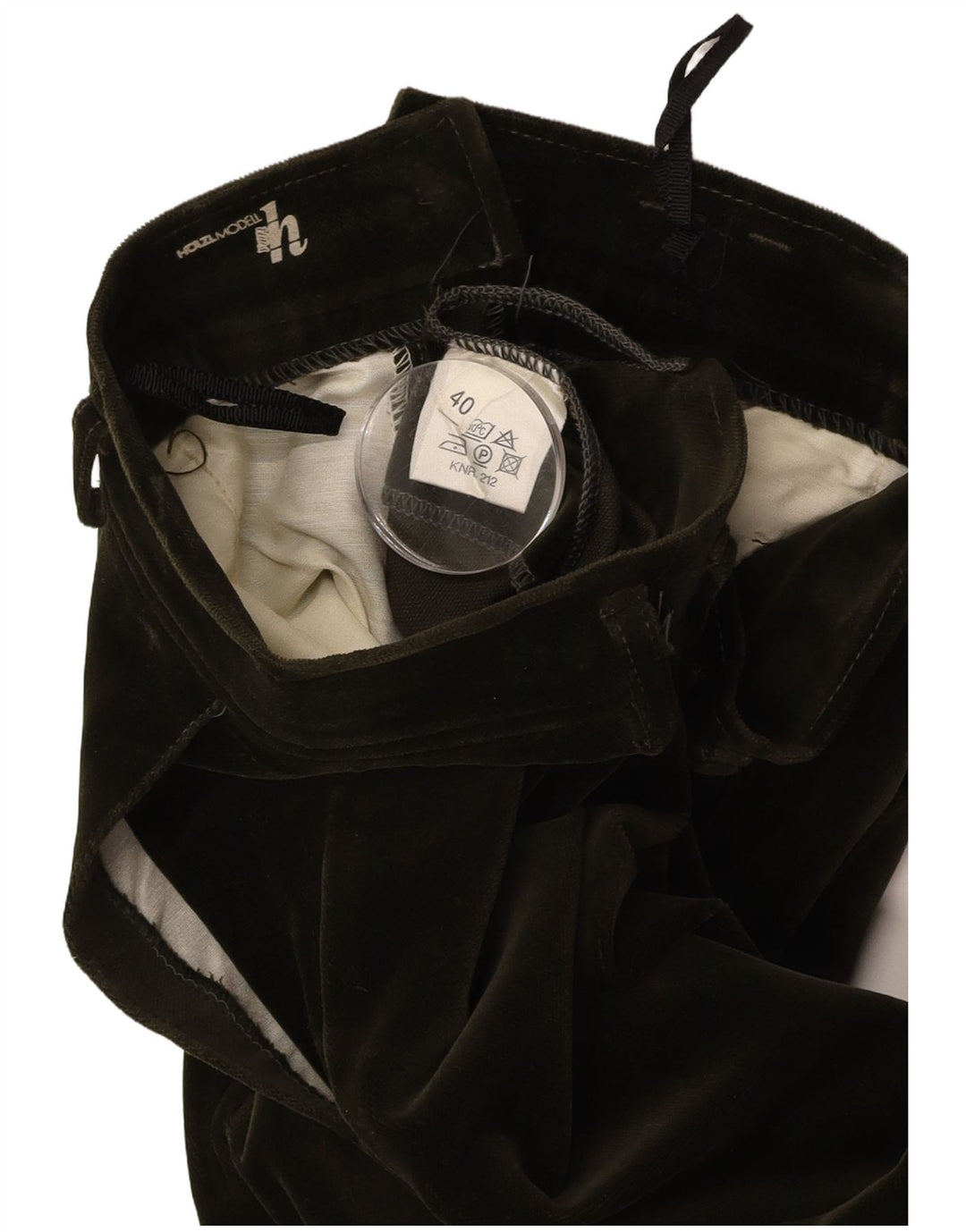 VINTAGE Womens Stirrup Velvet Trousers EU 40 Medium W27 L29 Green Cotton