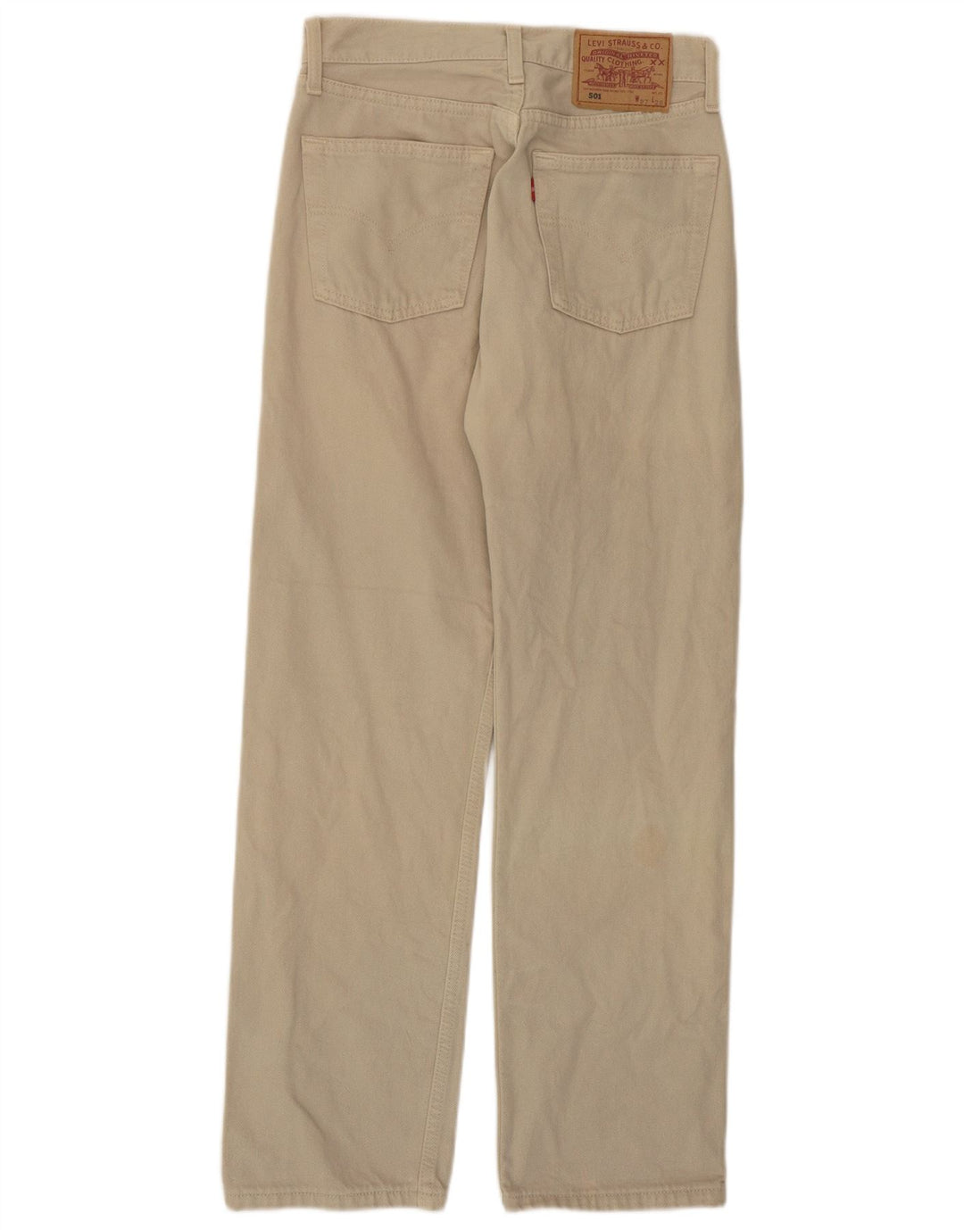 Levi's Mens 501 Straight Jeans W27 L28 Beige Cotton