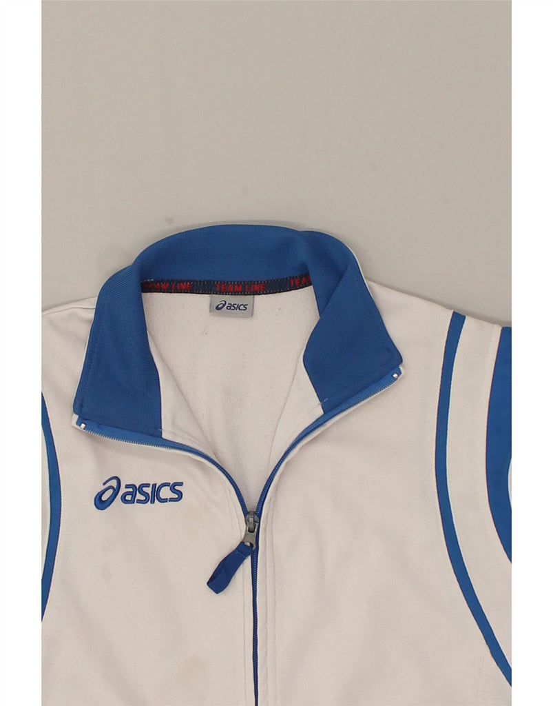 ASICS Womens Tracksuit Top Jacket UK 12 Medium White Vintage Asics and Second-Hand Asics from Messina Hembry 