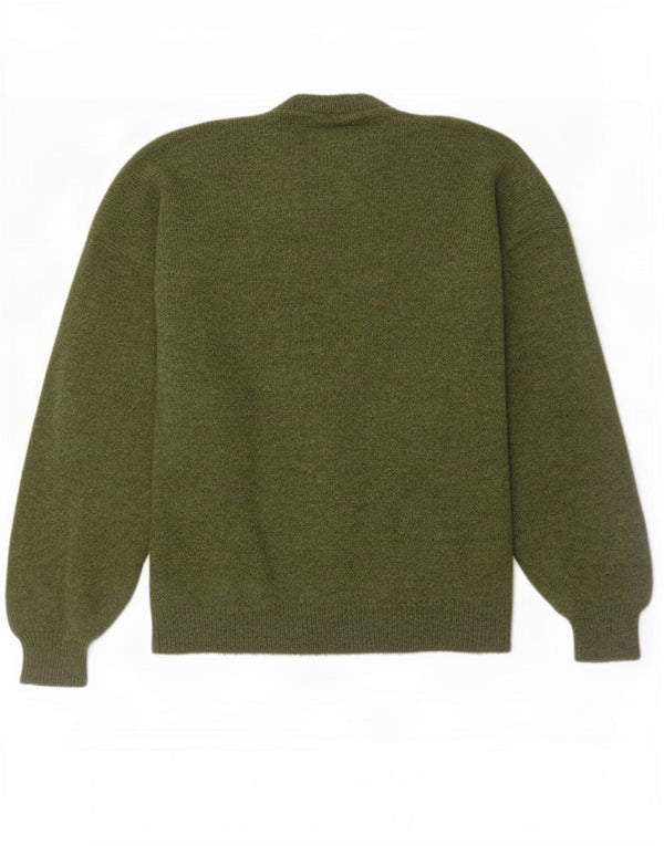 Vintage Mens Crew Neck Jumper Sweater XL Green Argyle/Diamond
