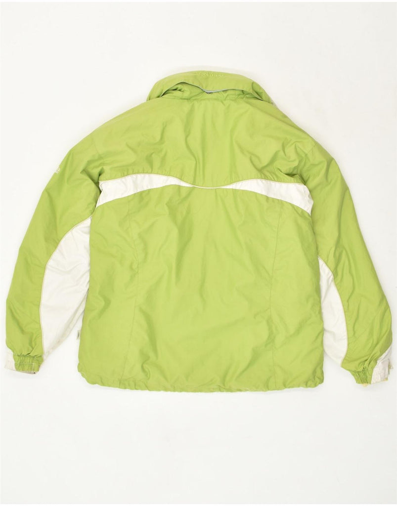 COLUMBIA Womens Hooded Windbreaker Jacket UK 16 Large Green Colourblock | Vintage Columbia | Thrift | Second-Hand Columbia | Used Clothing | Messina Hembry 