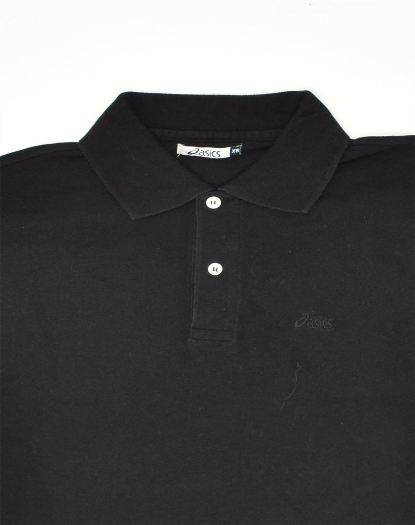 ASICS Mens Polo Shirt XS Black Cotton | Vintage Asics | Thrift | Second-Hand Asics | Used Clothing | Messina Hembry 