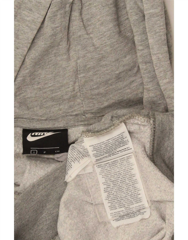 Nike Womens Oversized Zip Hoodie Sweater UK 10 Small Grey Cotton