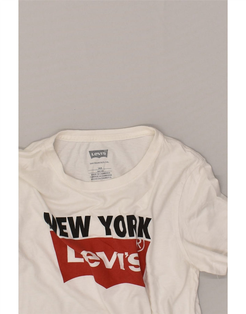 LEVI'S Boys Graphic Top 3/4 Sleeve 13-14 Years White Cotton | Vintage Levi's | Thrift | Second-Hand Levi's | Used Clothing | Messina Hembry 