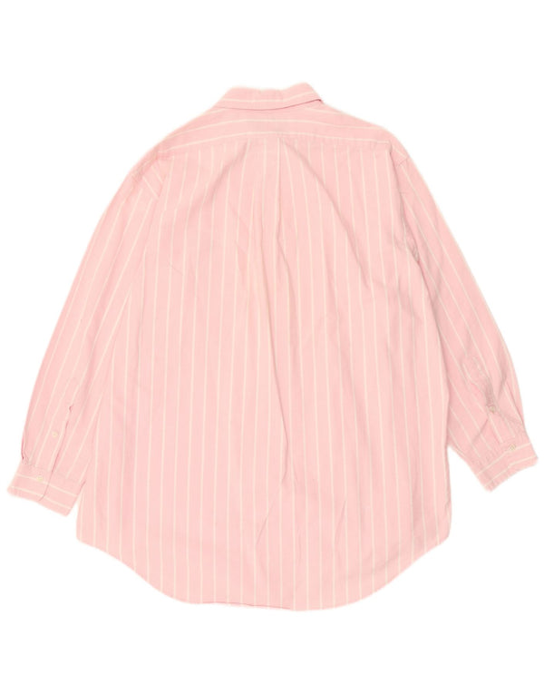 Ralph Lauren Mens Shirt Size 17 XL Pink Striped Cotton
