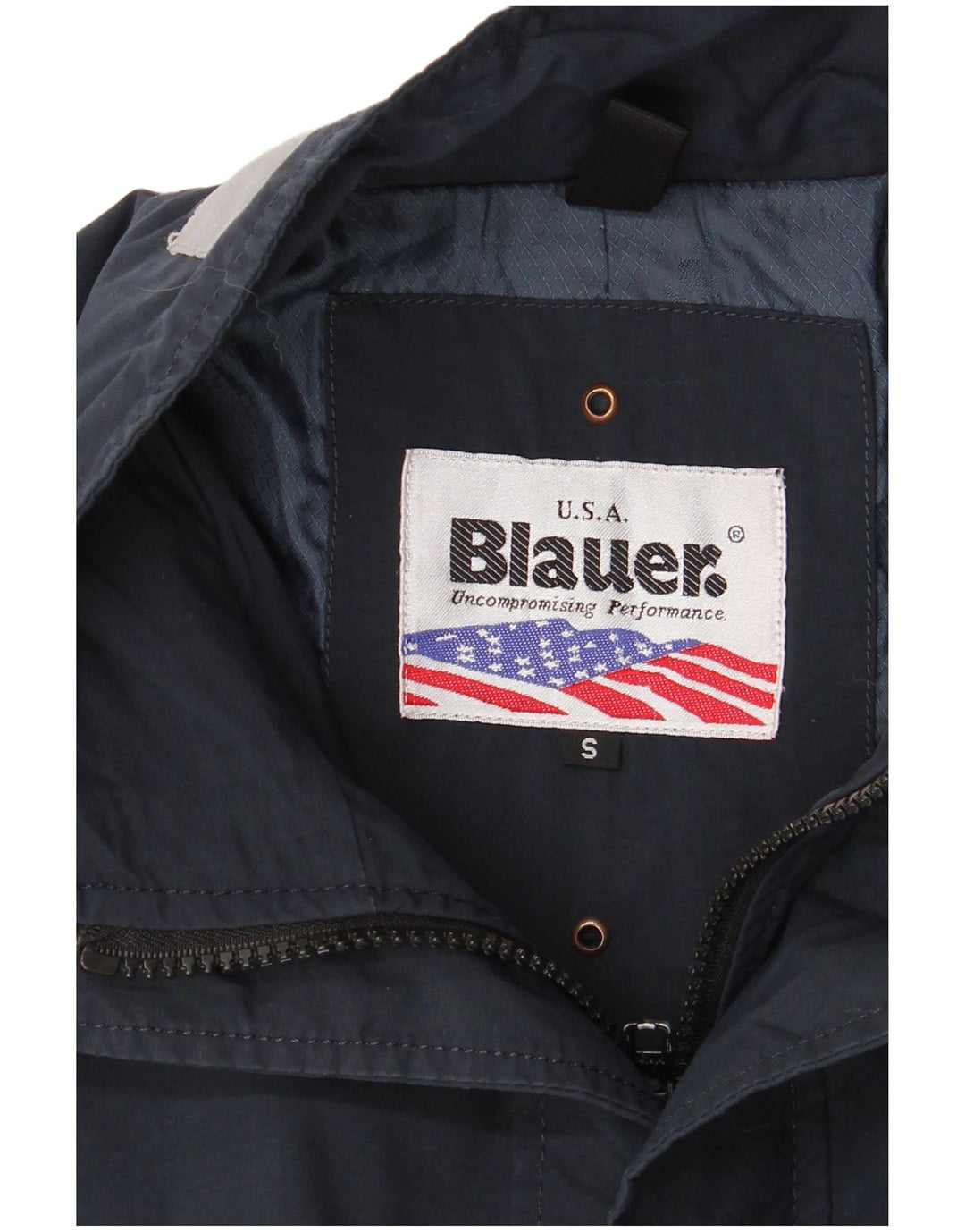 Blauer Mens Bomber Jacket UK 36 Small Navy Blue Colourblock
